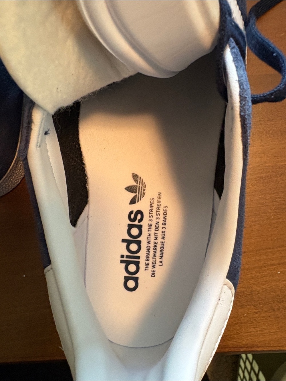 adidas Gazelle Navy and White Suede Classic Low-Top Sneakers - Picture 7 of 14